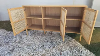 Aparador Madera y Rejilla Gran Capacidad