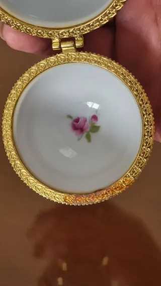 Caja Huevo Porcelana Decorada