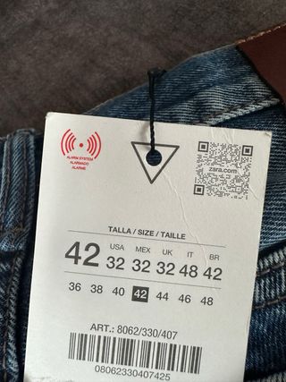 Pantalón vaquero Zara Talla XL