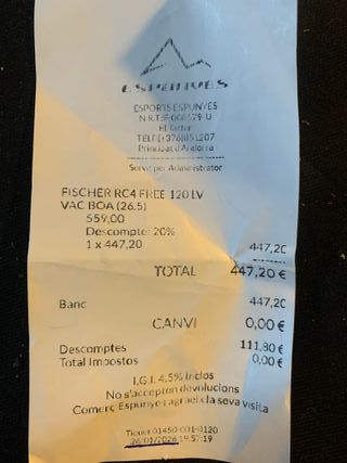 Botas Esquí Fischer RC4 FREE 120 LV T26.5