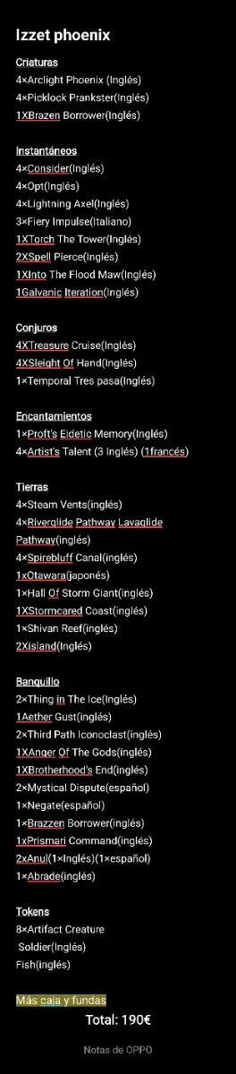 Mazo Magic Izzet Phoenix