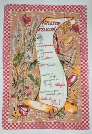 Tovaglia in puro cotone con ricetta Felicità