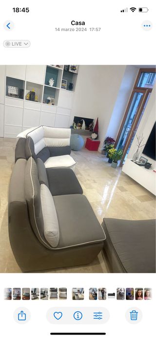 Divano angolare Chateau d'Ax in alcantara