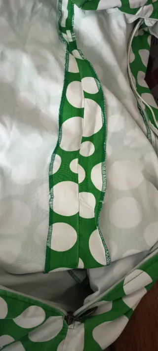 Vestido Flamenca Verde Lunares Blancos