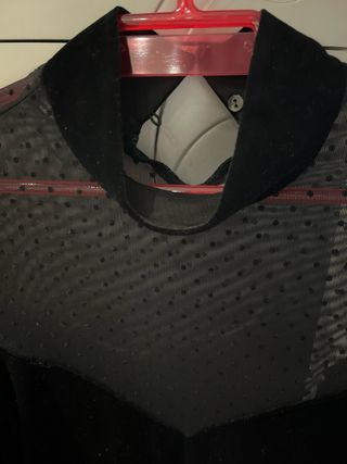 Vestido fiesta gasa/terciopelo escote corazon