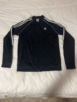 Sudadera Adidas Negra con Rayas Blancas