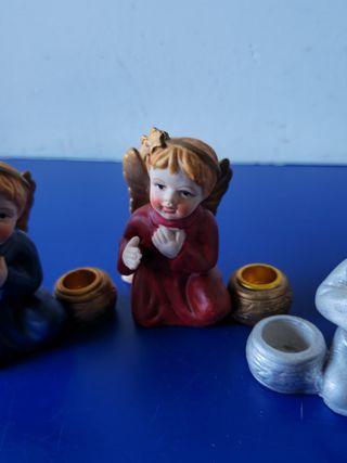 Tris di Angioletti Portacandela in Ceramica