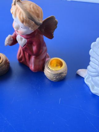 Tris di Angioletti Portacandela in Ceramica