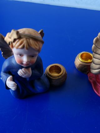 Tris di Angioletti Portacandela in Ceramica