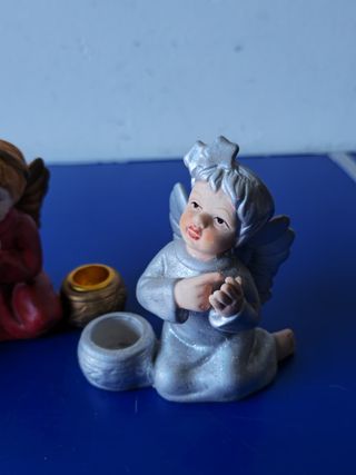 Tris di Angioletti Portacandela in Ceramica