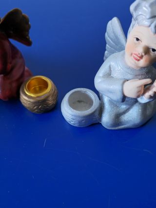 Tris di Angioletti Portacandela in Ceramica