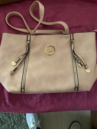 Bolso Michael Kors Beige y Dorado