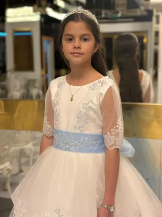 Traje de Comunión Blanco y Azul