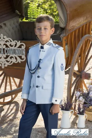 Traje de Comunión Blanco y Azul