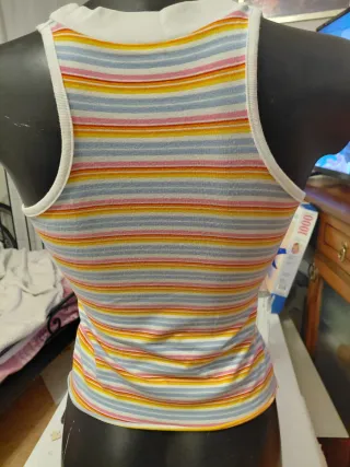 Top ragazza righe multicolor