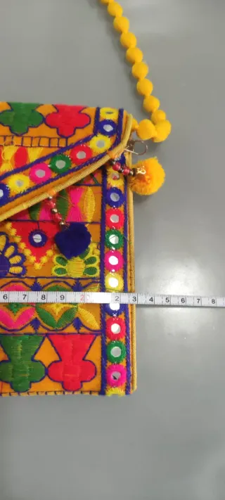 Bolso étnico mujer multicolor con cadena