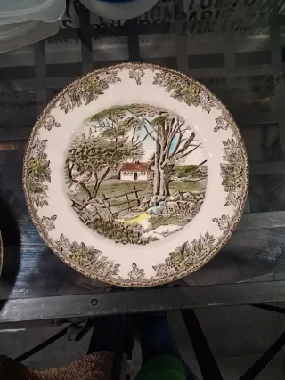 12 Platos Llanos Johnson Bros Porcelana 27 cm.