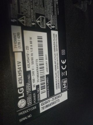 Smart tv LG 43LH541V-ZD