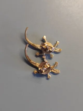Pendientes artesanales salamandras de plata
