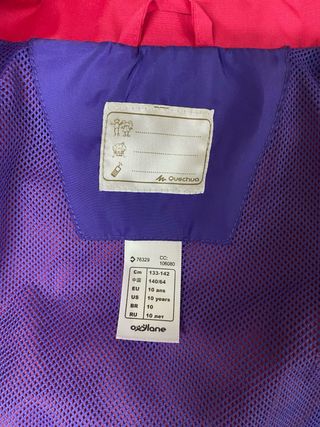 Chubasquero niña talla 10