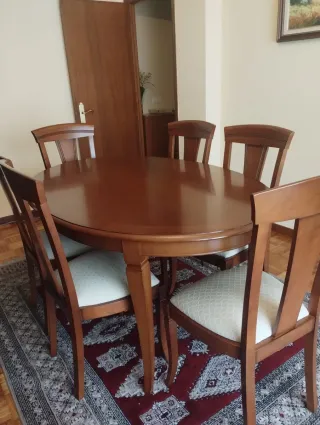 Mesa comedor y 6 sillas madera