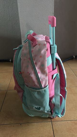 Mochila Totto con ruedas rosa para niña