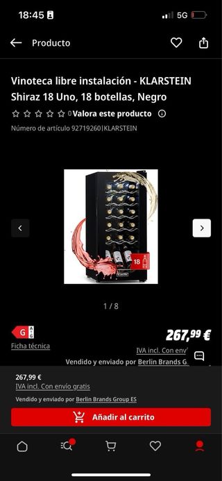 Vinoteca nueva sin usar