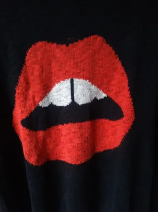 Jersey Ligero Punto Mujer M Labios Rojos