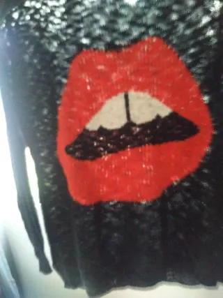 Jersey Ligero Punto Mujer M Labios Rojos