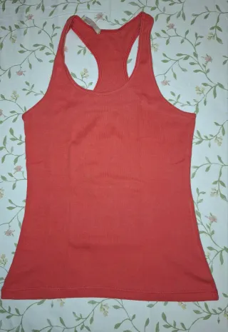 Camiseta Nadadora color Coral, Stradivarius Mujer