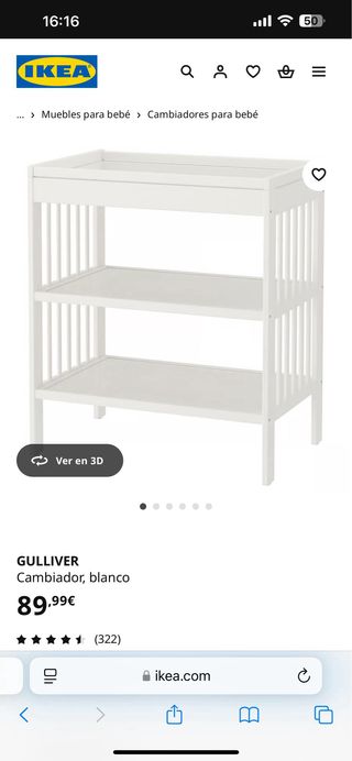 Cambiador Bebé GULLIVER IKEA,colchón + 2 recambios
