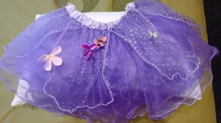 Falda tul hada morada con purpurina 3-4 años
