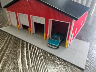 Maqueta de garaje a escala