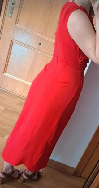 Vestido largo Zara rojo