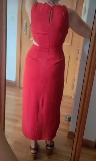 Vestido largo Zara rojo