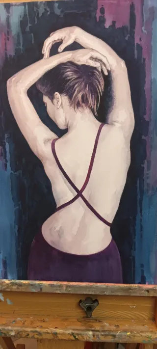 Pintura acuarela figura de mujer