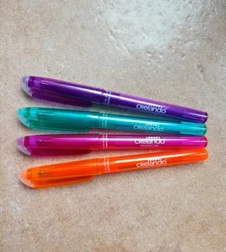 Set 4 penne cancellabili colorate