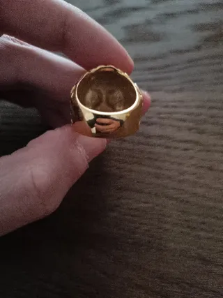Anillo Calavera Acero Dorado Talla 9