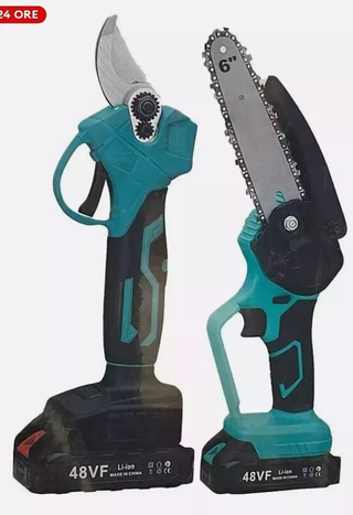 FORBICE + MOTOSEGA + BATTERIE E VALIGIA