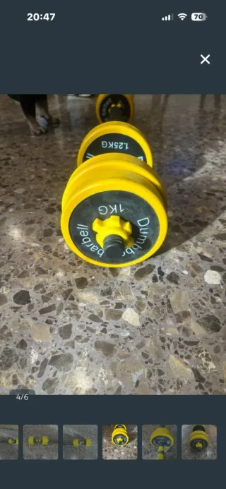 Pesas ajustables amarillas