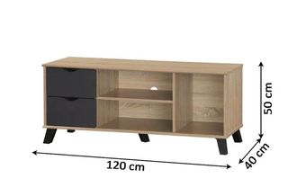 Mobile TV con 2 Cassetti in Legno