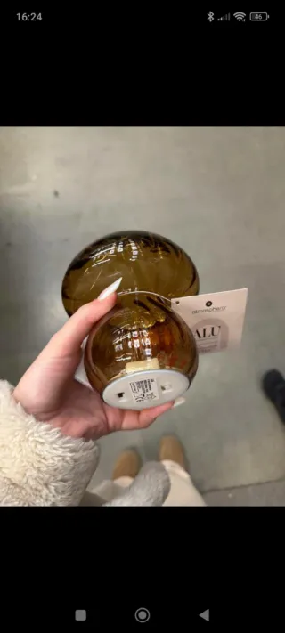 Lámpara LED Seta Cristal Marrón