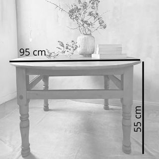 Mesa centro redonda madera maciza rústica