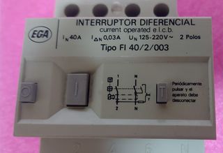Interruptor Diferencial EGA 40A 0.03A