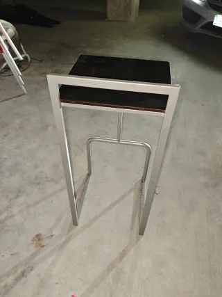 Taburete alto metal y madera