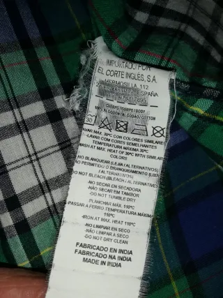 Camisa de cuadros hombre