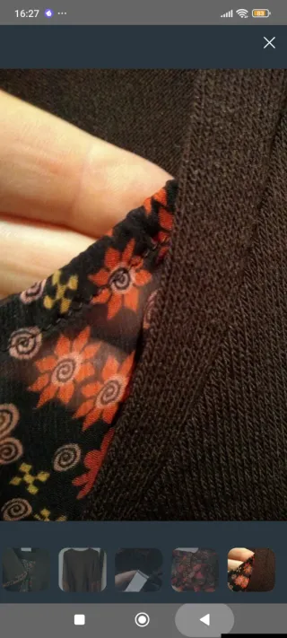 Camisa manga larga floral marrón