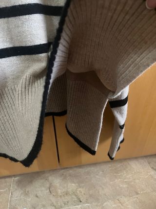 Jersey de rayas beige y negro