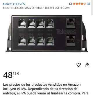 Televes Multiplexor RJ45 1M-9H LSFH