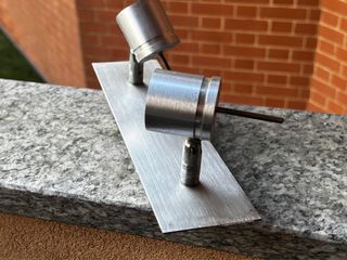 Set faretti metallo argento.